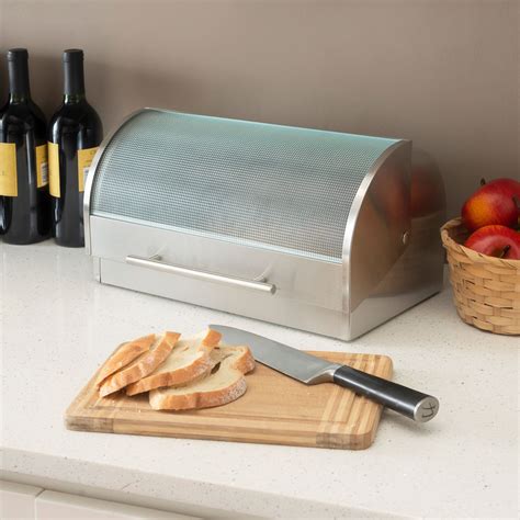 walmart bread box stainless steel|walmart wooden bread boxes.